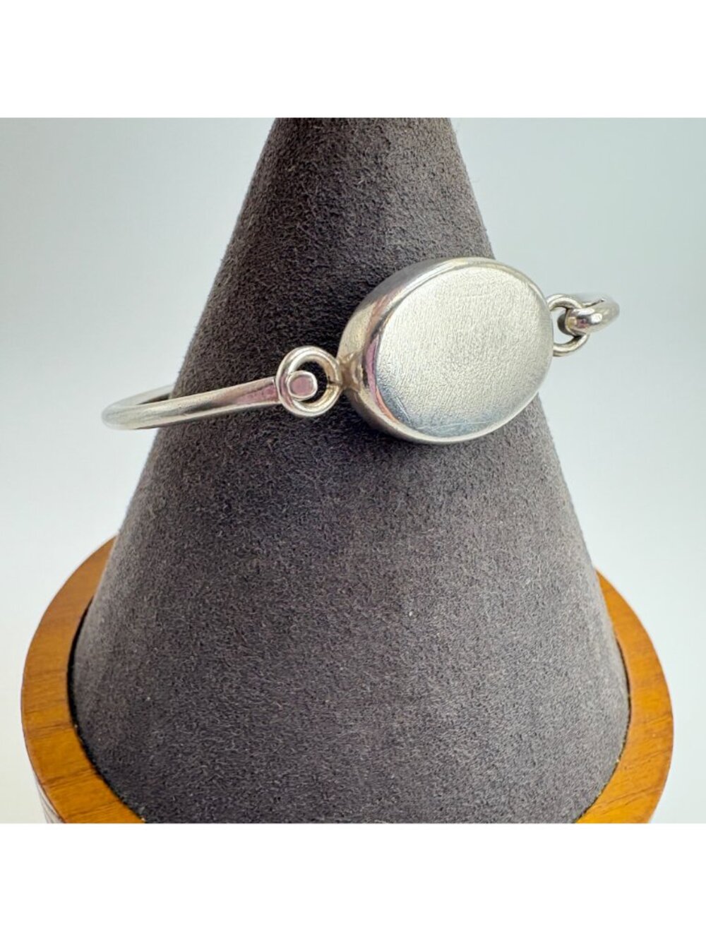 Engravable ID Bangle Bracelet Sterling Silver 925 One Size - Picture 3 of 12